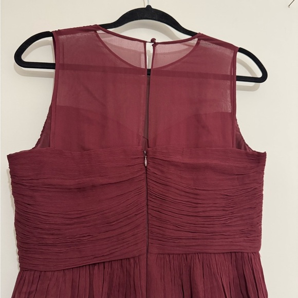 J. Crew Red Ruched Midi Dress V-Neck Sleeveless - Picture 5 of 13